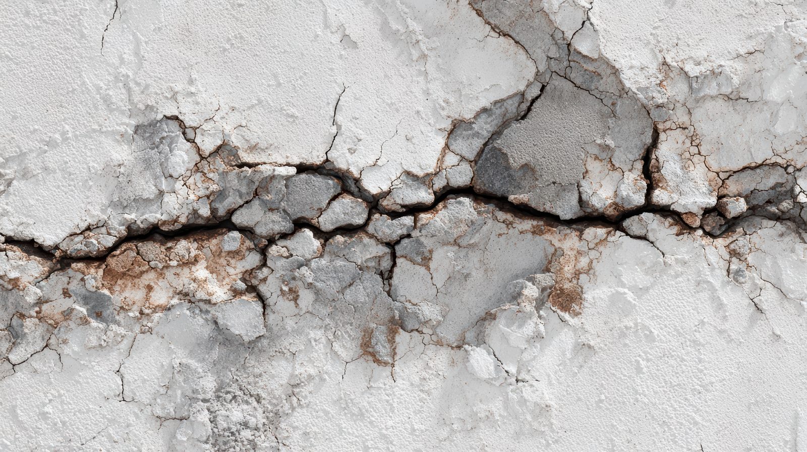 Riss in einer verputzten Hauswand, Nahaufnahme