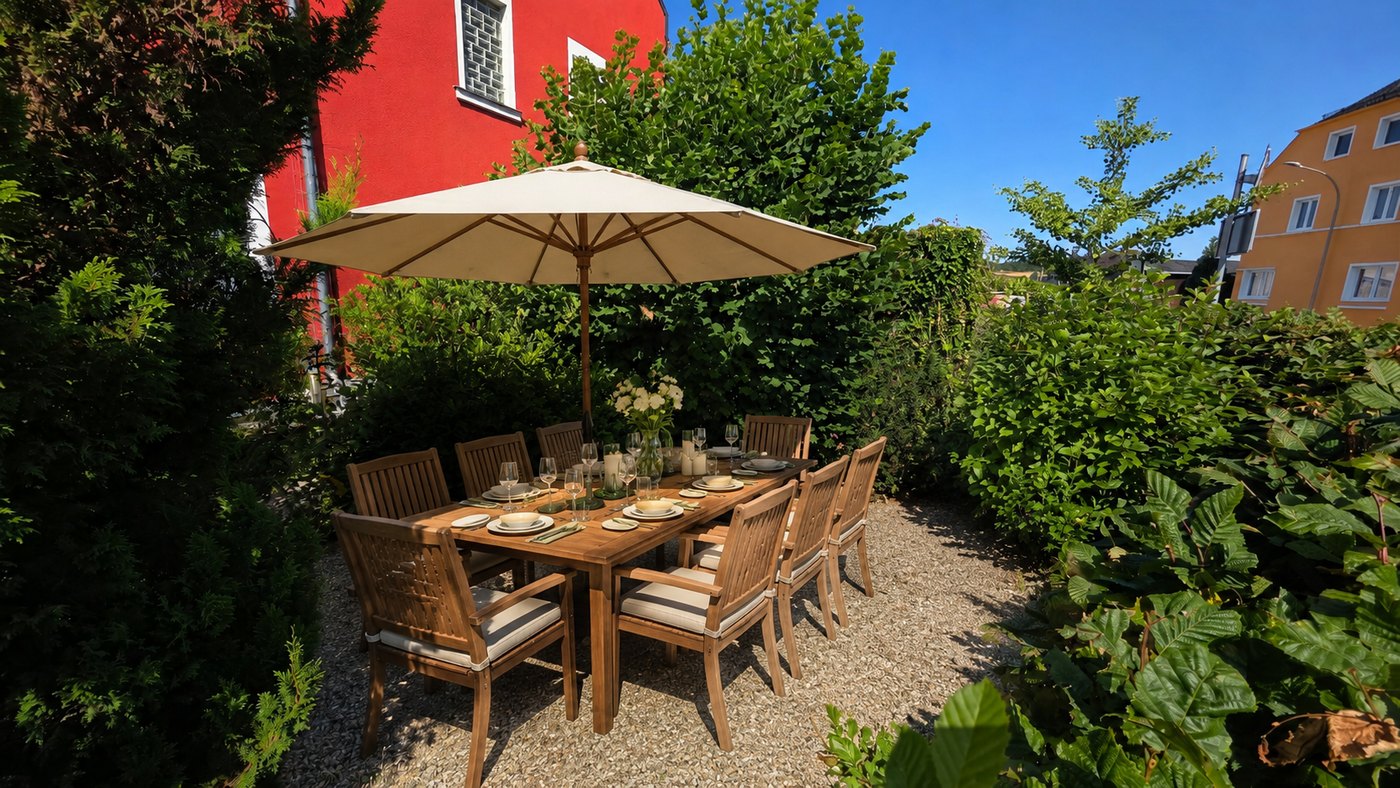 Umbau-Idee: Garten mit gem&uuml;tlichem Sitzplatz