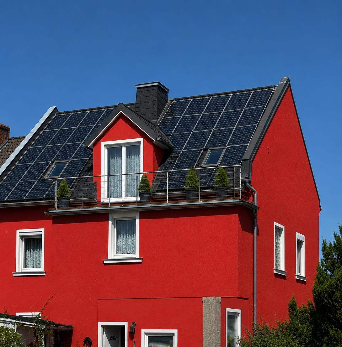 Umbau: mit Balkon und Photovoltaik
